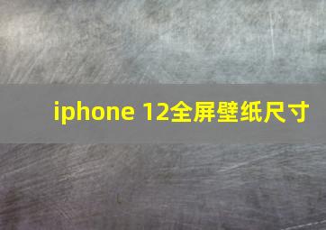 iphone 12全屏壁纸尺寸